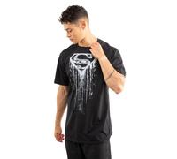Superman Paint Cotton Mens T-Shirt Black Superman Black XL