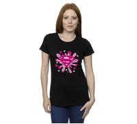 Superman Pink Hearts And Stars Logo Cotton T-Shirt DC Comics Black M