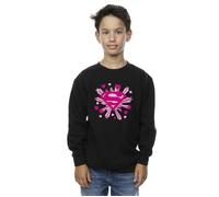 Superman Pink Hearts And Stars Logo Sweatshirt DC Comics Black 5-6 Years