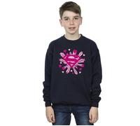 Superman Pink Hearts And Stars Logo Sweatshirt DC Comics Navy 3-4 Years