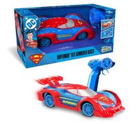 Superman RC Car Armoured Racer - Remote Control Car with LED Lights, 1:20 | Up to 15 km/h, exo-skeleton bumpers, rubber tyres, ages 3+, official DC licence, boys toy, by Bladez RPM