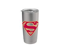 Superman Red & Gold Shield Grey Stainless Steel Insulated Tumbler