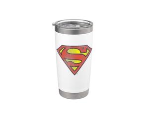 Superman Retro Supes Logo Distressed Stainless Steel Insulated Tumbler