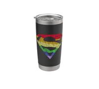 Superman Rough Rainbow Pride Logo Stainless Steel Insulated Tumbler