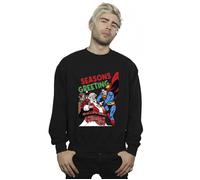 Superman Santa Comic Sweatshirt DC Comics Black 4XL