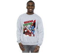 Superman Santa Comic Sweatshirt DC Comics Grey M