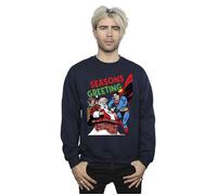 Superman Santa Comic Sweatshirt DC Comics Navy XXL