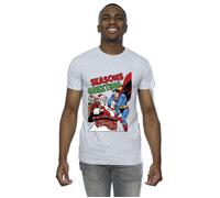 Superman Santa Comic T-Shirt DC Comics Grey L