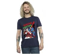 Superman Santa Comic T-Shirt DC Comics Navy XXL
