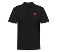 Superman Small Logo S-Shield Embroidery Men's Polo Shirt Black