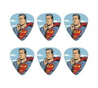Superman Thinking Novelty Guitar Picks Medium Gauge - Set of 6