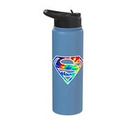 Superman Tie Dye Logo Stainless Steel Insulated Water Bottle