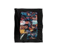 Superman Torn Collage Silky Touch Super Soft Throw Blanket 152 X 127 cm in White Superman White 152 X 127 cm