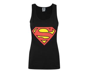 Superman Womens/Ladies Shield Logo VestXL Black NS4226