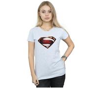 Superman Women's Logo Cotton T-Shirt in Grey | Size: 2XL Superman Grey 2XL