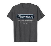 Supermarine Aviation Logo | Vintage Spitfire Fighter Plane T-Shirt, Men, Dark Heather Grey, XX-Large