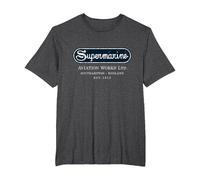 Supermarine Aviation Logo | Vintage Spitfire Fighter Plane T-Shirt, Men's Big and Tall, Dark Heather Grey, 6X Tall