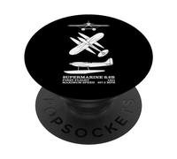 Supermarine S.6B Racing Seaplane Silhouettes Infographic PopSockets Swappable PopGrip