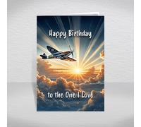 Supermarine Spitfire Card to the One I Love - WWII British Fighter Aircraft - Iconic RAF Warplane Aeroplane Aviation Theme: to the One I Love Birthday Card (Size A5)