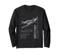 Supermarine Spitfire Fighter Specs RAF Long Sleeve T-Shirt