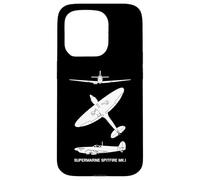 Supermarine Spitfire Mark 1 WW2 Plane Spotter Silhouettes Case for iPhone 15 Pro