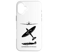 Supermarine Spitfire Mark 1 WW2 Plane Spotter Silhouettes Case for iPhone 16 Plus