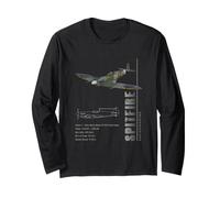 Supermarine Spitfire Specs Fighter RAF Long Sleeve T-Shirt