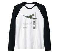 Supermarine Spitfire Specs Fighter RAF Raglan Baseball Tee