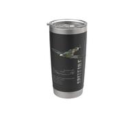Supermarine Spitfire Specs Fighter RAF Stainless Steel Insulated Tumbler