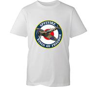 Supermarine Spitfire Wings of Freedom T-Shirt Fighter Aircraft Royal Airforce WWII Remembrance Day Unisex Gift Tee Top (White, M)