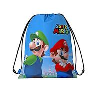 SUPERMARIO - Drawstring School Backpack, Unisex Sports Bag for Children and Teens with Shoulder Straps and Anti-Choking Closure with Zip Closure, multi-coloured, Taglia unica, Casual