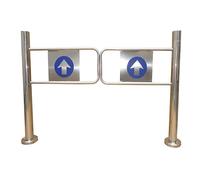 Supermarket Automatic Exit Door, Stainless Steel Entrance Door, Automatic Rebound Swing Gate, One-Way Door, for Libraries, Factory Aisle, and Warehouses(Silver)(50×97 Cm)