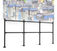 Supermarket Cashier Counter Stainless Steel Entrance Safety Gates, Small 1-way Pedestrian Access Door, Spring-Loaded Automatic Closing Swing Gate For Library(Black,300X100CMX6.3CM)