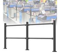 Supermarket Cashier Counter Stainless Steel Entrance Safety Gates, Small 1-way Pedestrian Access Door, Spring-Loaded Automatic Closing Swing Gate For Library(Black,200X100CMX6.3CM)