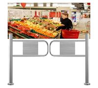 Supermarket Entrance Door, 1 Way Swing Door Stainless Steel Silver Width 50-200cm(Wide 130cm)