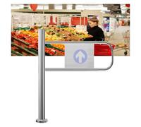 Supermarket Entrance Door, 1 Way Swing Door Stainless Steel Silver Width 50-200cm(Wide 95cm)