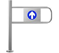 Supermarket Entrance Swing Gate, 1-Way Security Metal Door, Auto-Close Pedestrian Gate for Warehouse, Library, Store & Scenic Areas - 100×100cm