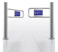 Supermarket Entrance Swing Gate - 90° Open One-Way Metal Door, Stainless Steel Barricade Accesses Doors for Store/Library,160x97cm