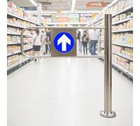 Supermarket Entrance Swing Gate, Spring-Loaded Safety Swing Gat, Easy To Install, Warehouse Pedestrian Metal Door, Automatic Closing Gate For Library Store Scenic 80x97cm-right