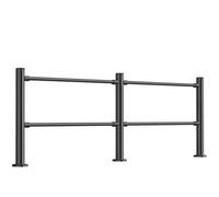 Supermarket Metal One-way Import Export Gates, Cashier Counter Spring-Loaded Entrance Swing Safety Gate, Small Automatic Closing Pedestrian Accesses Doors(Black,200X100CMX6.3CM)
