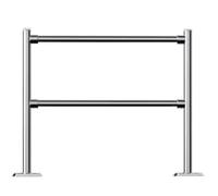 Supermarket Metal Swing Safety Gate - Spring-Loaded Automatic Closing Entrance for Pedestrian Access - One-Way Import Export Cashier Counter Door (Silver 100x100cm)