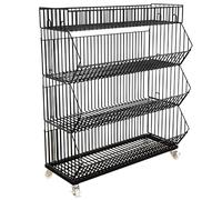 Supermarket Shelf, 2/3/4/5 Tier Rolling Storage Rack for Kitchen & Veranda, Versatile Vegetable, Freestanding Multi-Level Shelving Unit