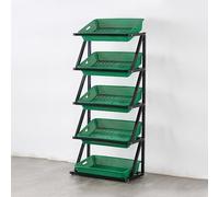 Supermarket Shelf Display Racks - 4-5 Layers Commercial Fruit & Vegetable Organizer, Large Capacity Baskets for Chips & Beverages