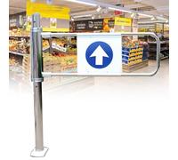 supermarket Swing Gate,Automatic Rebound Swing Gate with Spring,1-Way Swing Entrance Door, Manual 90° Open Pedestrian Gate for Supermarket, Factory Aisle, Park Aisle,RightDoor-90x103cm,Left