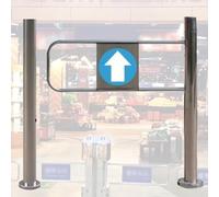 supermarket Swing Gate,Automatic Swing Gate One-Way Door, Entrance and Exit Device Double Doors Only Be Pushed in But Not Out, Stainless Steel Barricade Accesses Doors fo