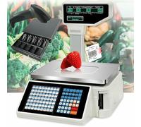 Supermarket Weighing & Cashier All-in-One Machine Barcode Scales Barcode Printing Electronic Scale with Large Screen for Retail Store,Machine+Gun+cashbox