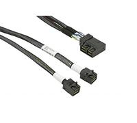 SUPERMICRO CBL-SAST-0671 Serial Attached SCSI (SAS) Cable 0.5 m Black - SAS Cable (0.5 m, Internal 2 Right Angle MiniSAS HD, 2 Straight MiniSAS HD, Right, Male connector)
