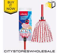 Vileda SuperMocio Microfiber and Power Mop System, Red / White