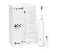SuperMouth ULTIM8 SmartBrush™ - Electric Toothbrush with Patented SuperBristles®, Dual Sonic Modes, and Pressure Sensor - White