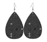 Supernatural Inspiration Print Leather Dangle Earrings for Women - Lightweight Teardrop Fashion Statement Earrings
